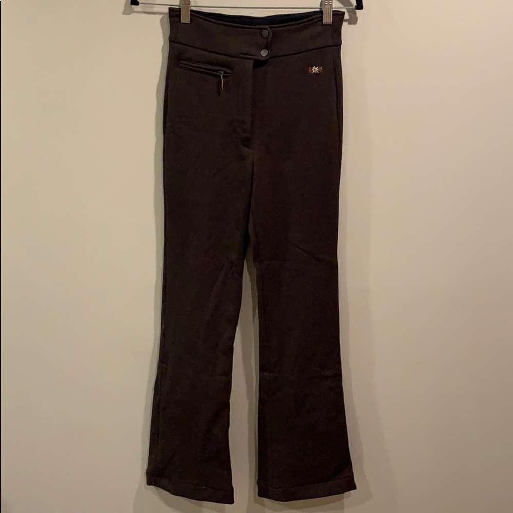 Vintage Post Card Brown Ski Pants Sz 4